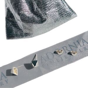 Adornia Fine Jewelry Pyramid Post Earrings 925 Sterling Silver NWT